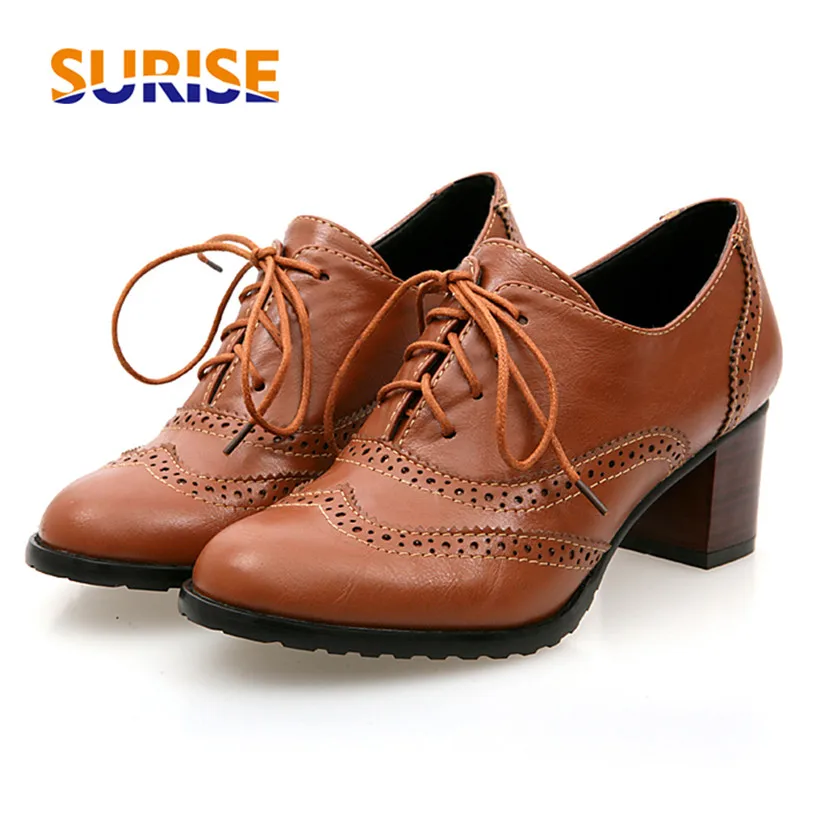 Oxford Lace Up Women - Британские женские оксфорды, туфли-лодочки на высоком
