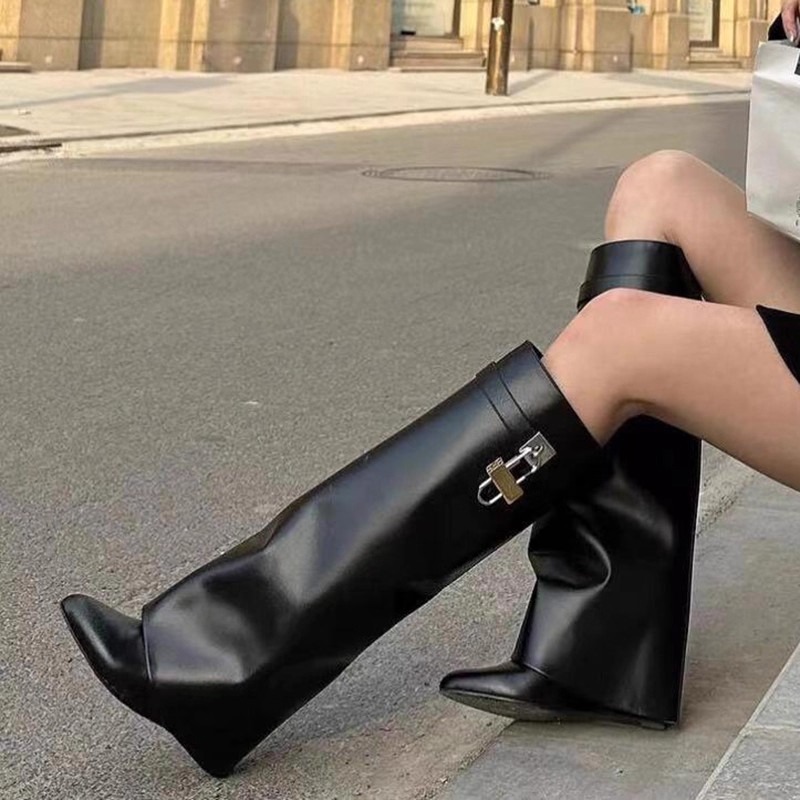 Knee High Boots Women - Новые женские зимние ботфорты на танкетке
