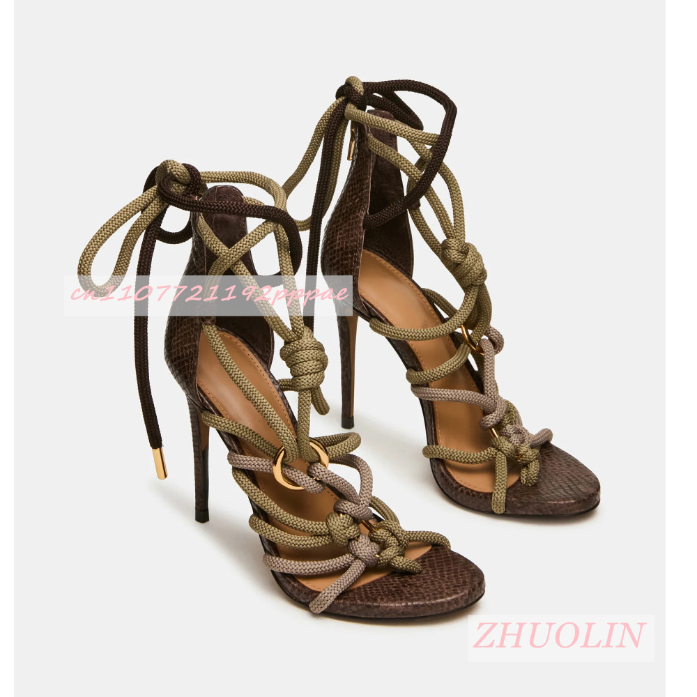 Women'S Shoes Quality - Ретро-босоножки на высоком каблуке с перекрестными