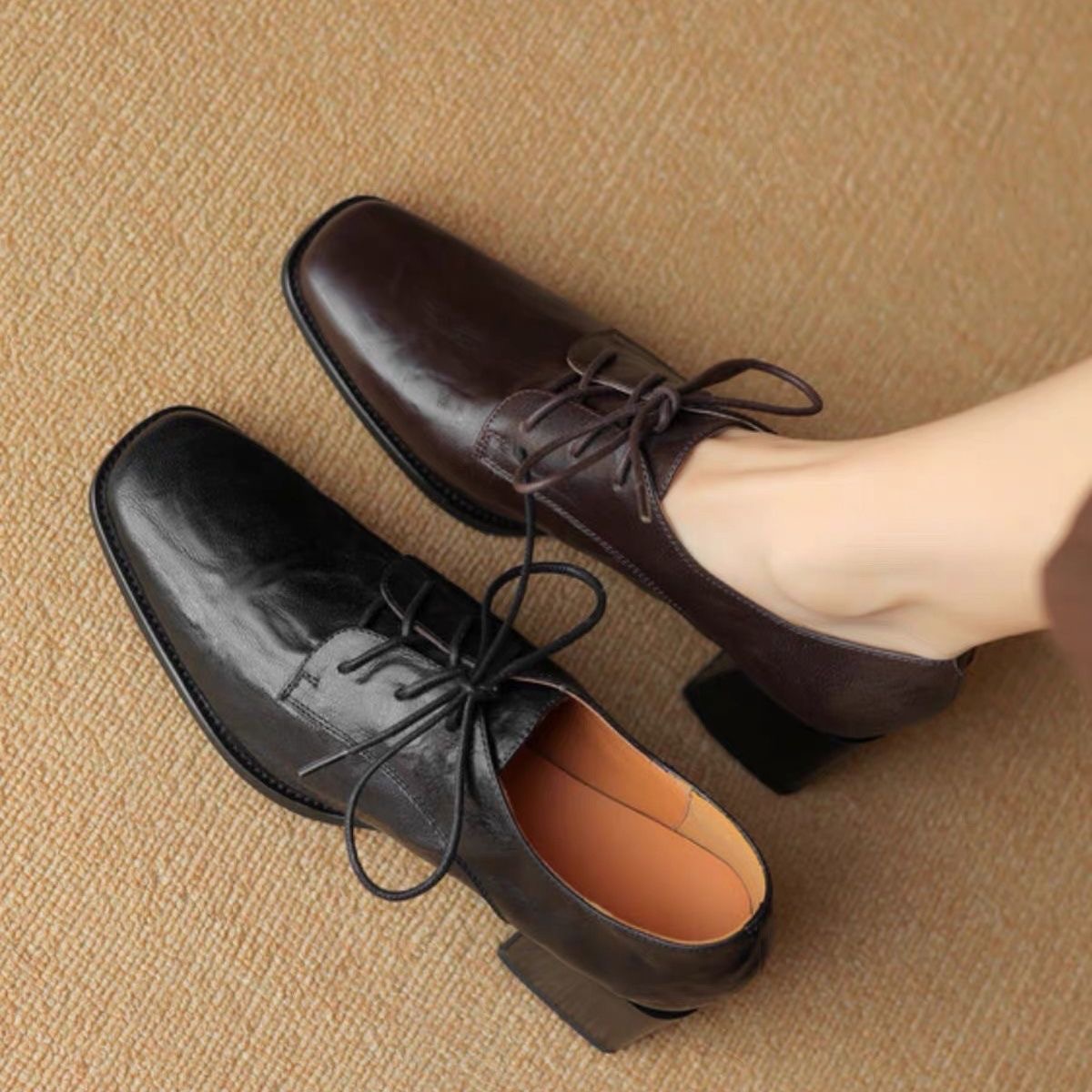 Женские туфли-оксфорды с квадр – обзор и цена Oxford Lace Up Women
