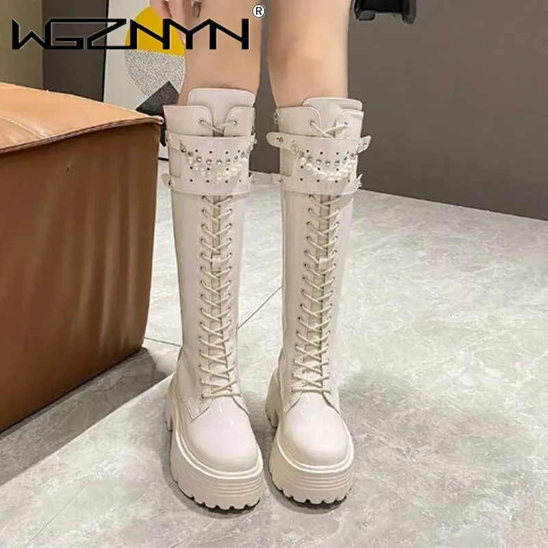 Зимние кожаные теплые плюшевые – обзор и цена Knee High Boots Women