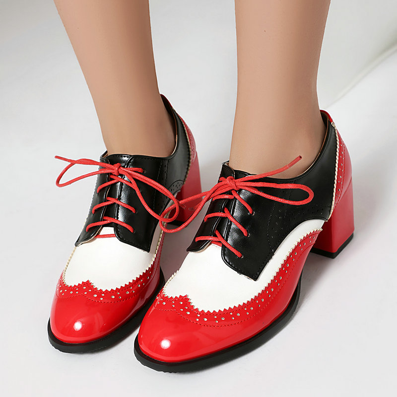 Большие размеры 36–48, коричне – обзор и цена Oxford Lace Up Women