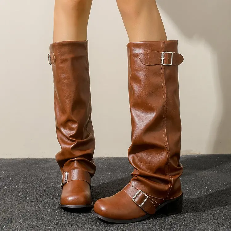 Женские новые однотонные неско – обзор и цена Knee High Boots Women